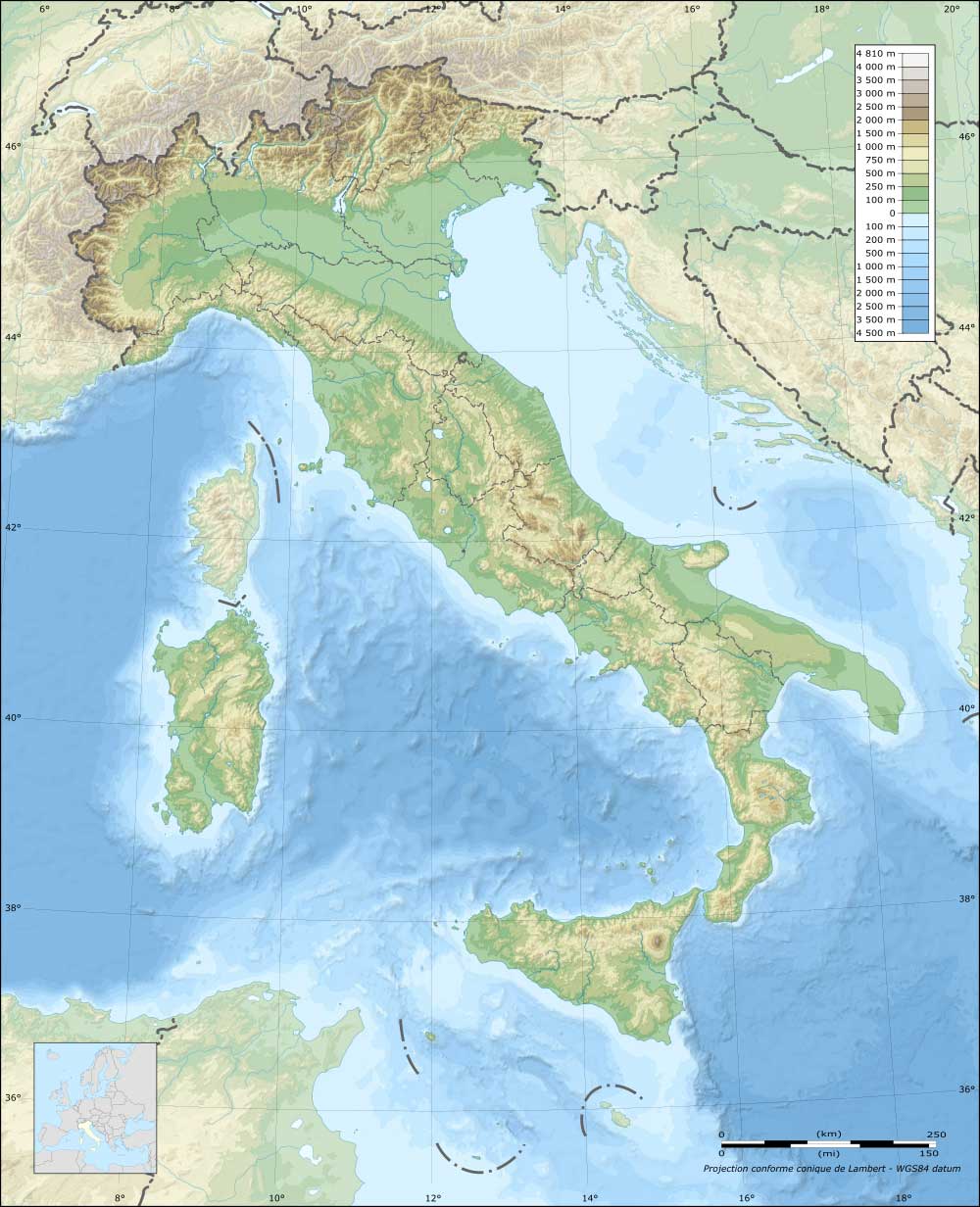 Italia Cartina Fisica