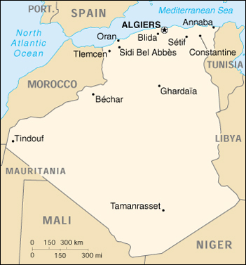 Algeria Cartina Geografica