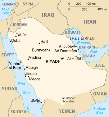 Arabia Saudita Cartina Geografica