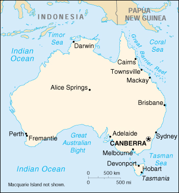 Australia Cartina Geografica