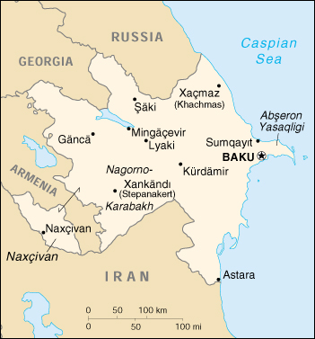 Azerbaijan Cartina Geografica