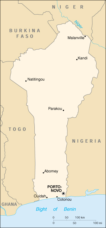 Benin Cartina Geografica