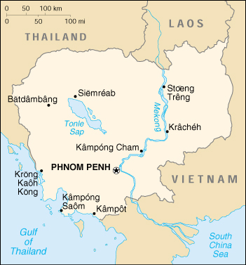 Cambogia Cartina Geografica