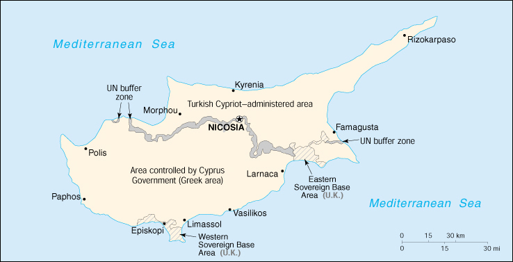 Cipro Cartina Geografica