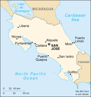 Costa Rica Cartina Geografica