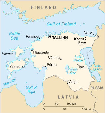 Estonia Cartina Geografica