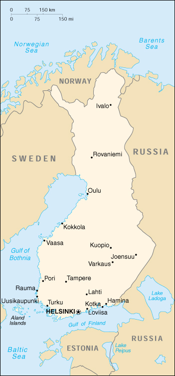 Finlandia Cartina Geografica