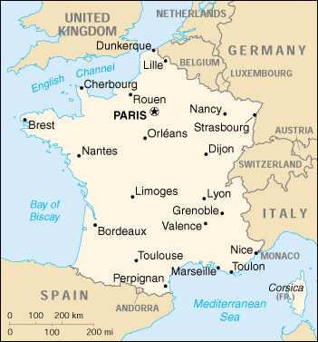 Francia Cartina Geografica