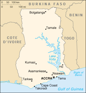 Ghana Cartina Geografica