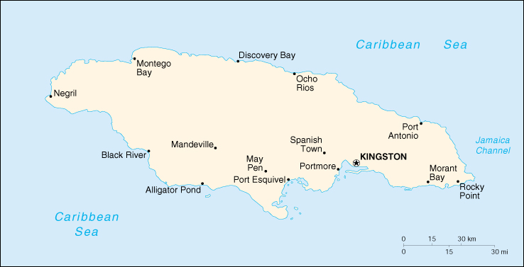 Giamaica Cartina Geografica