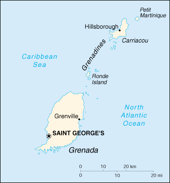 Grenada Cartina Geografica