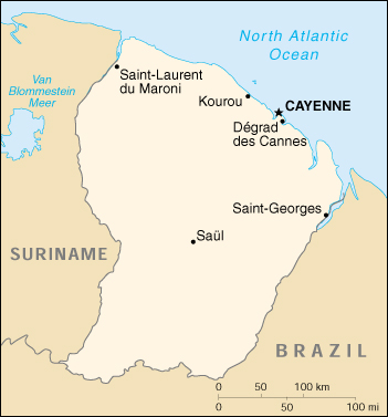Guiana Francese Cartina Geografica