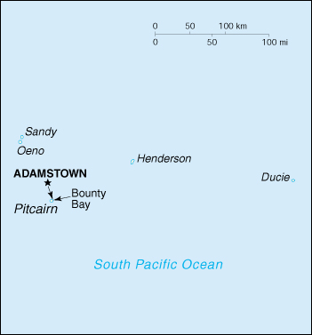 Isole Pitcairn Cartina Geografica