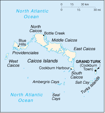 Isole Turks e Caicos Cartina Geografica