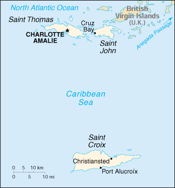 Isole Vergini Americane Cartina Geografica
