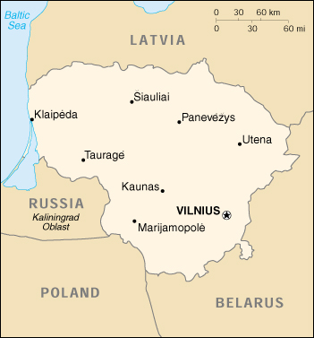 Lituania Cartina Geografica