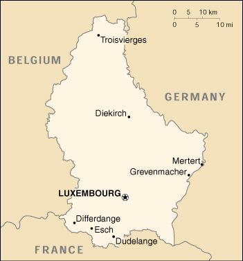 Lussemburgo Cartina Geografica