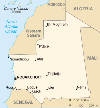 Mauritania Cartina Geografica