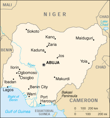 Nigeria Cartina Geografica
