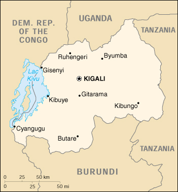 Ruanda Cartina Geografica