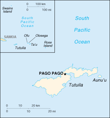 Samoa Americane Cartina Geografica