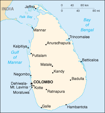 Sri Lanka Cartina Geografica