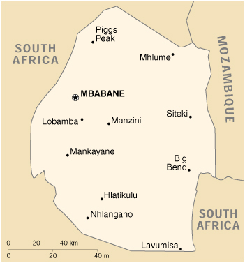Swaziland Cartina Geografica