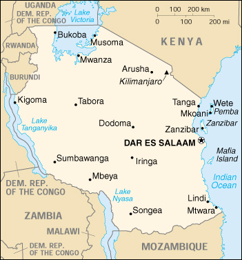 Tanzania Cartina Geografica