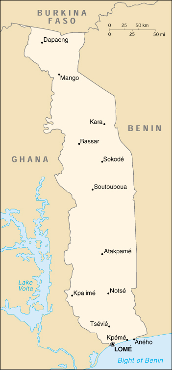 Togo Cartina Geografica