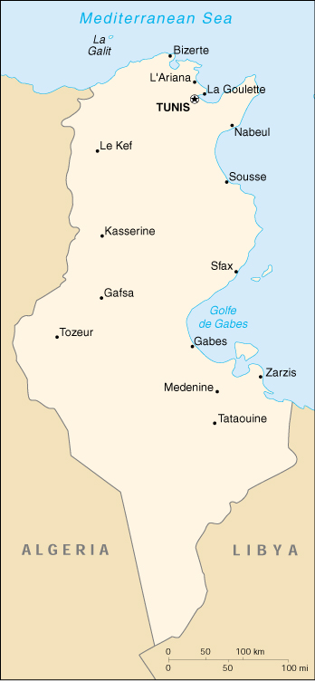 Tunisia Cartina Geografica