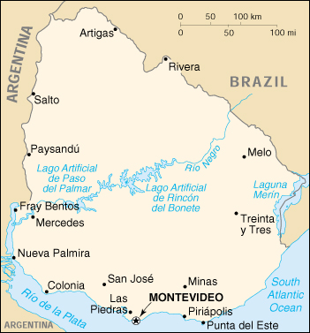 Uruguay Cartina Geografica